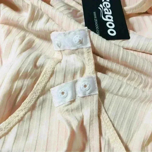 Women Butter Yellow Stretch Ribbed Body Suit Long Sleeve Asymmetrical Neck Nwt - Picture 7 of 7